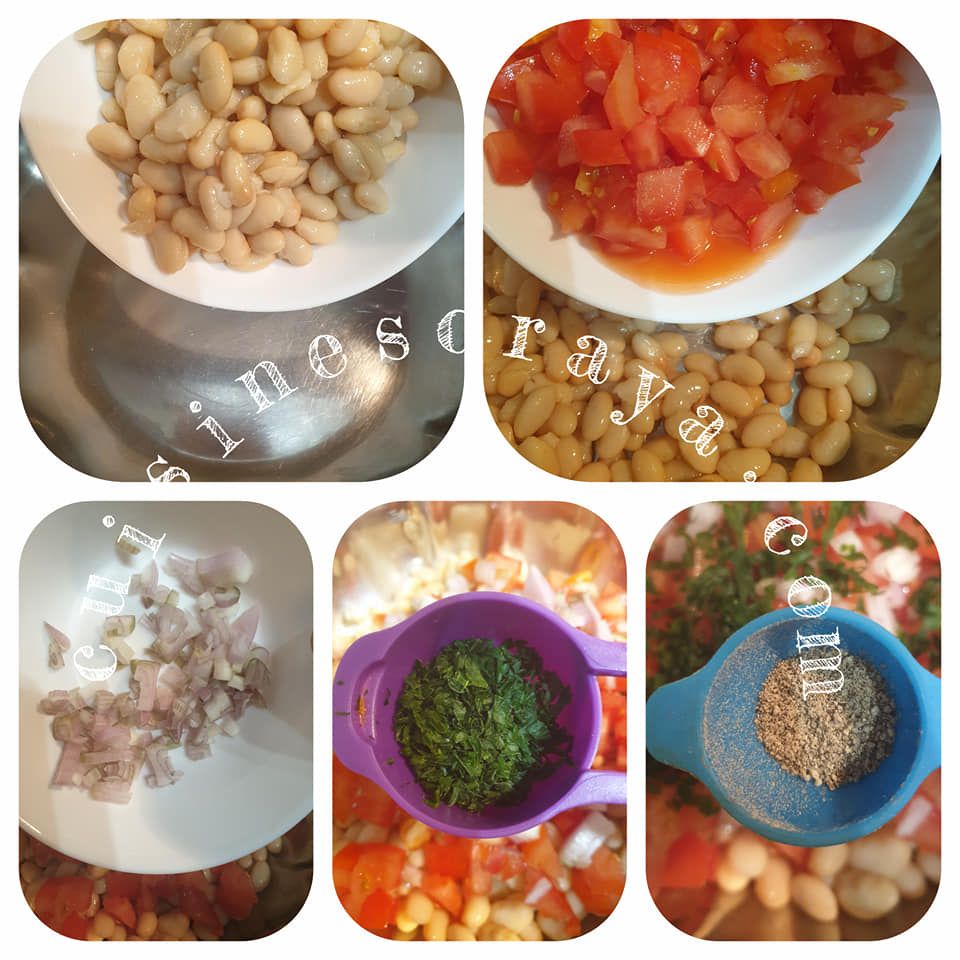 Salade d'haricots blancs et d'avocats