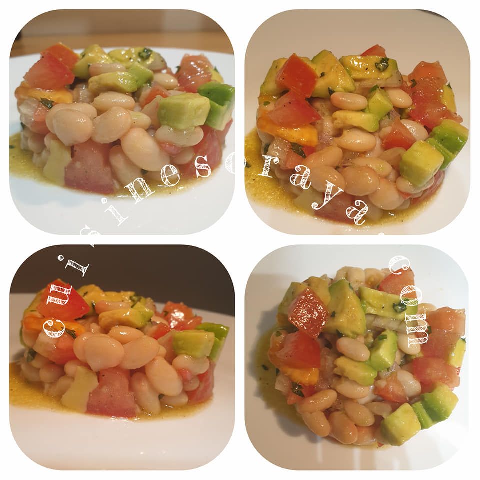 Salade d'haricots blancs et d'avocats