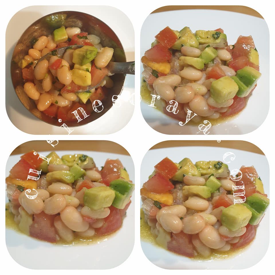 Salade d'haricots blancs et d'avocats