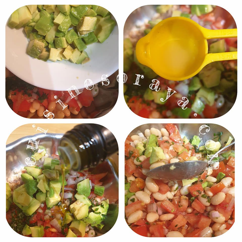 Salade d'haricots blancs et d'avocats