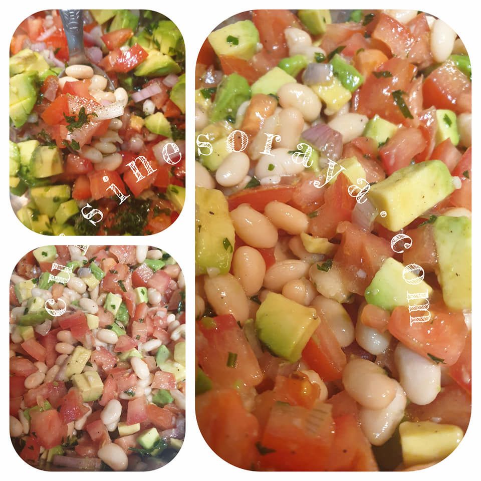 Salade d'haricots blancs et d'avocats