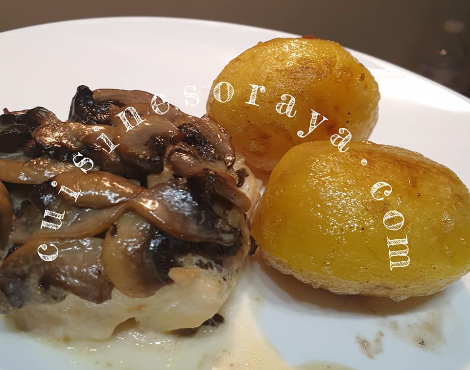 Dos de cabillaud aux champignons au four