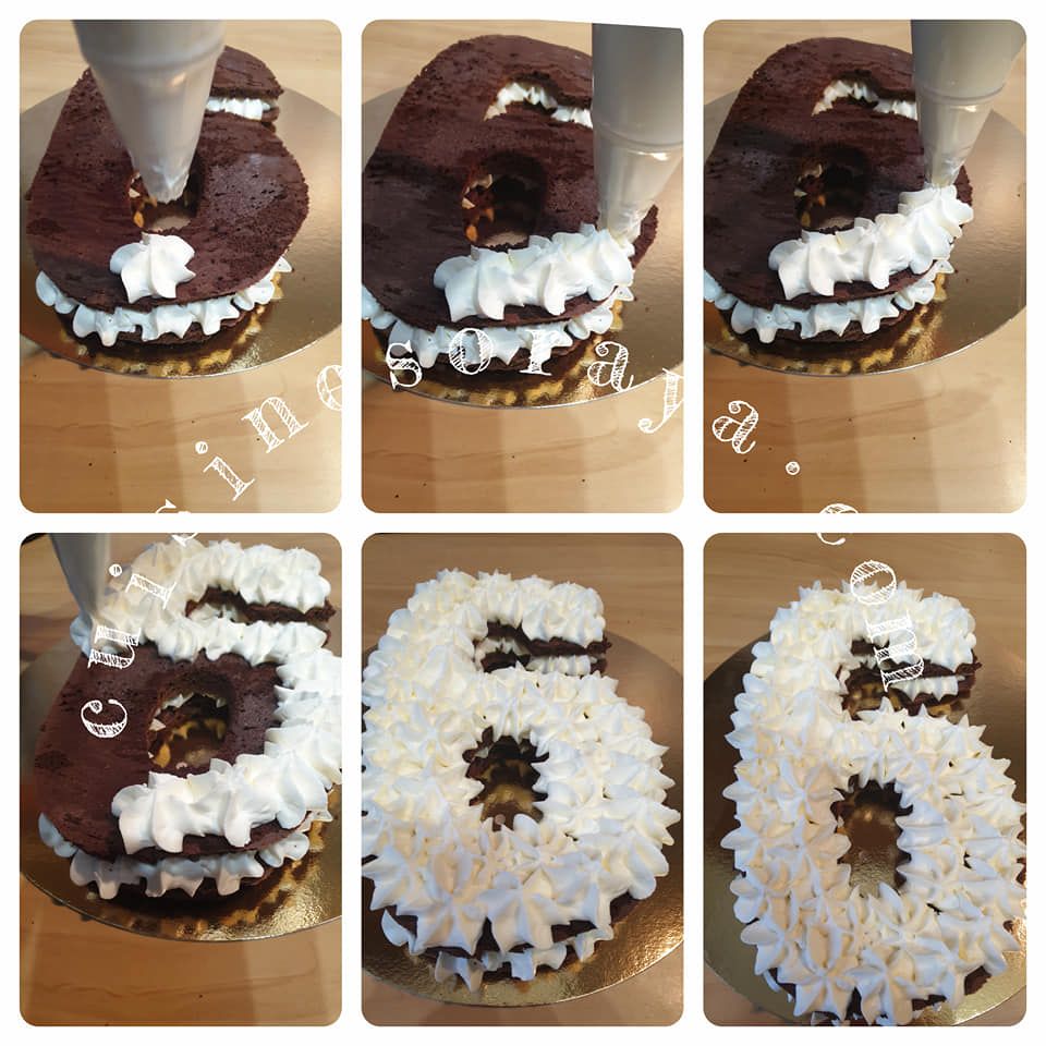 Number et letter cake en 100% génoise