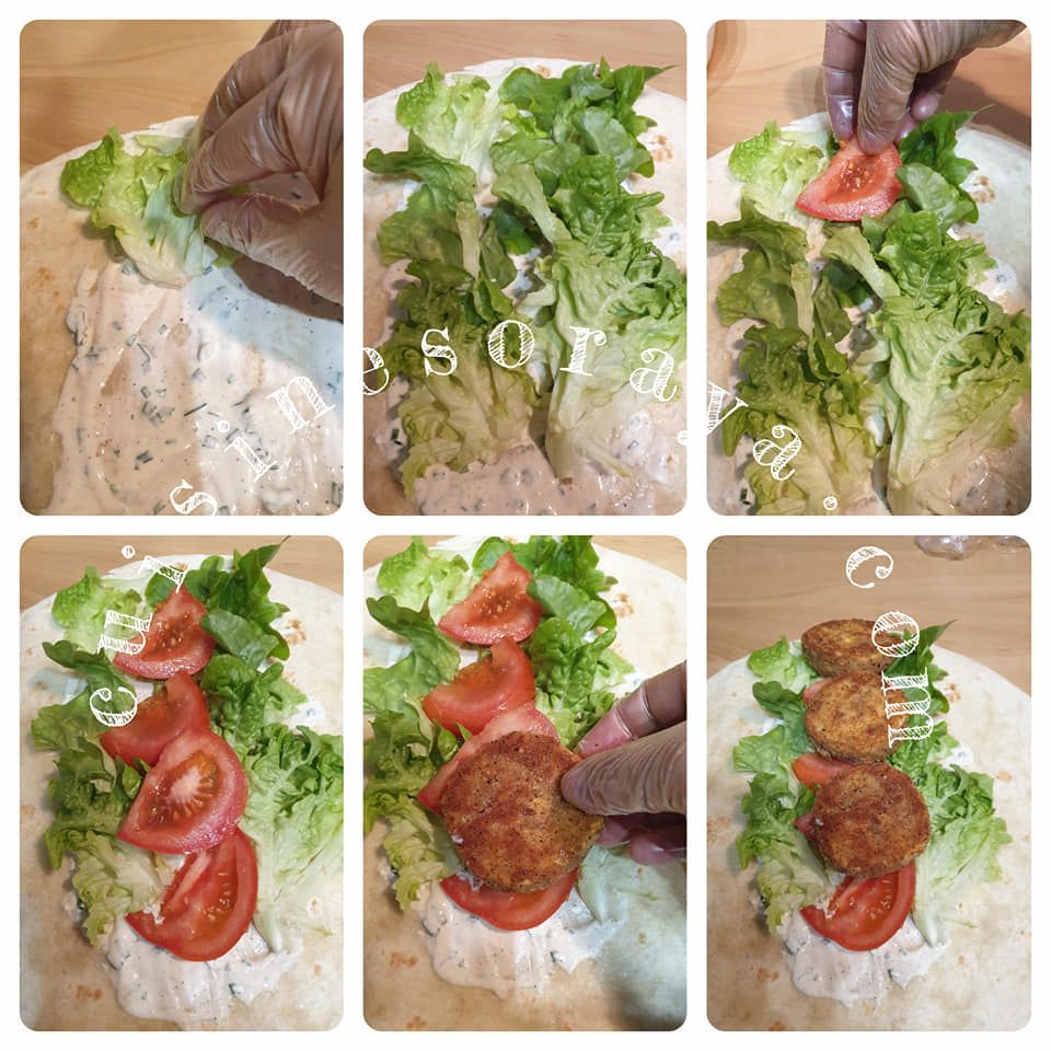 Wrap chèvre croustillant et crudités