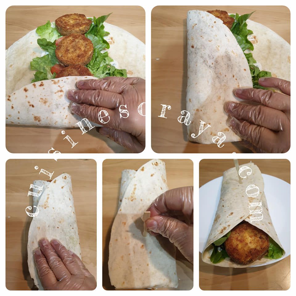 Wrap chèvre croustillant et crudités