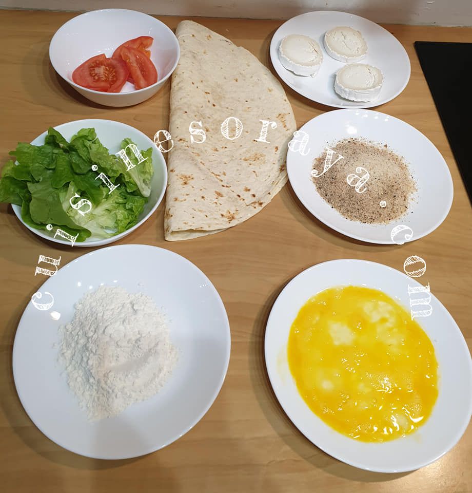 Wrap chèvre croustillant et crudités