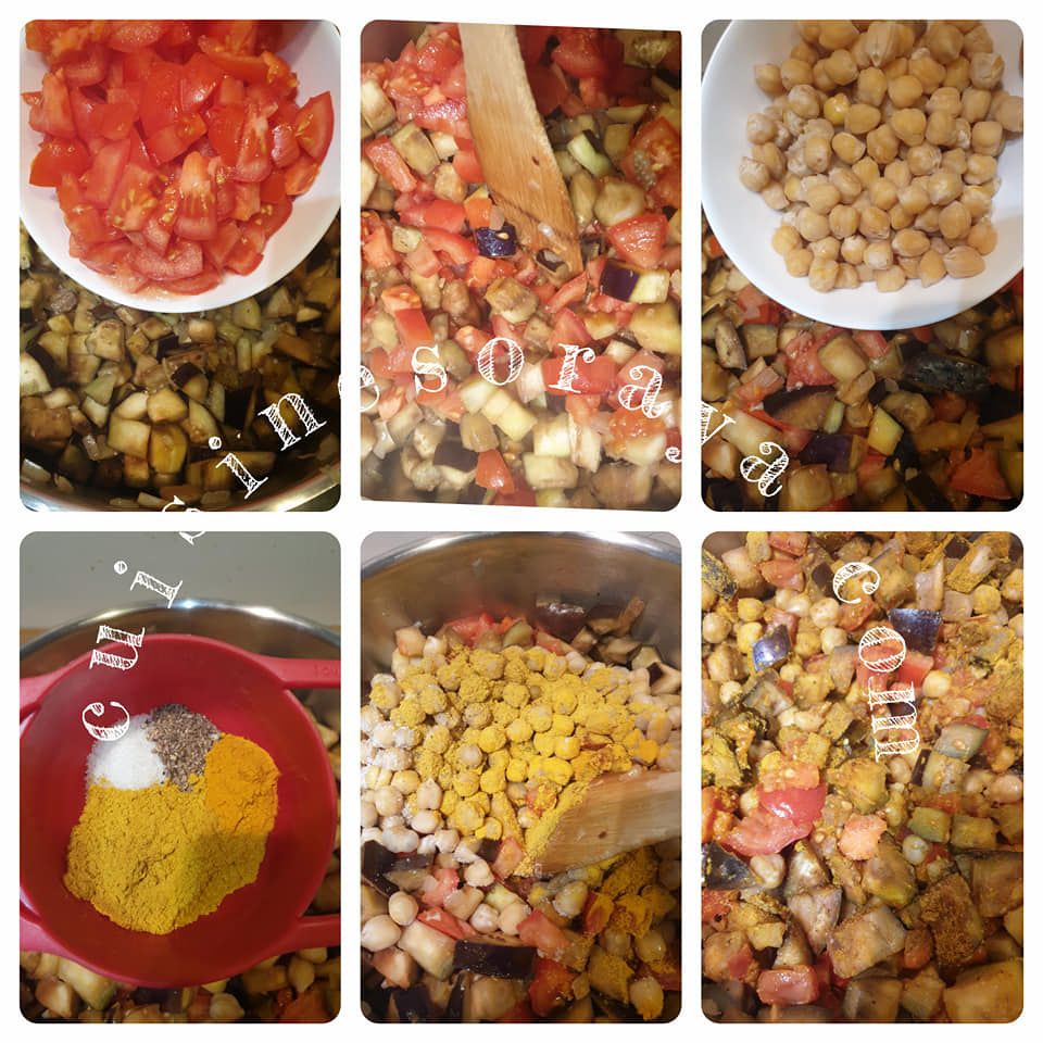 Curry d'aubergine et pois chiche