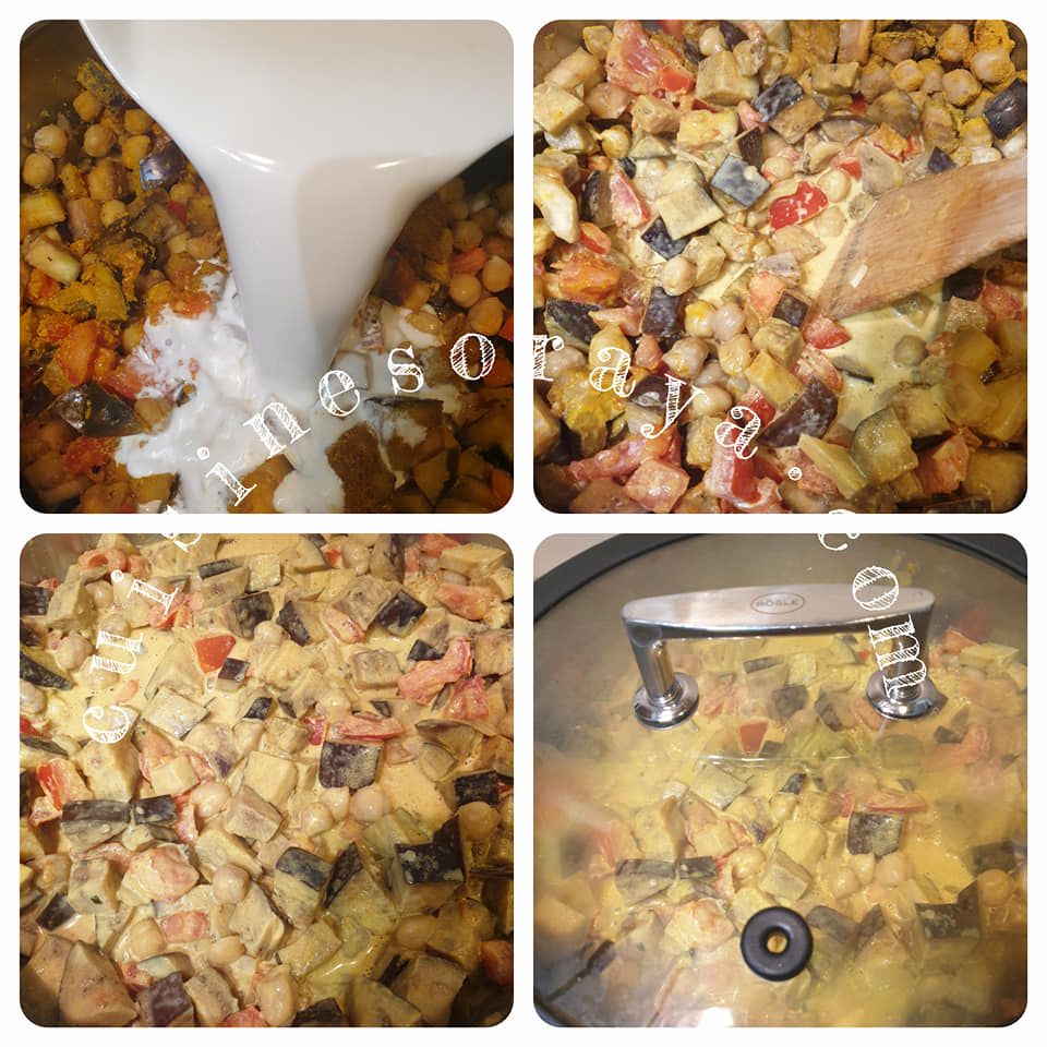Curry d'aubergine et pois chiche