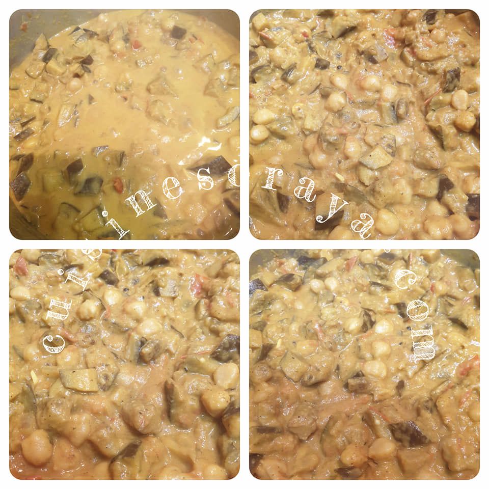 Curry d'aubergine et pois chiche