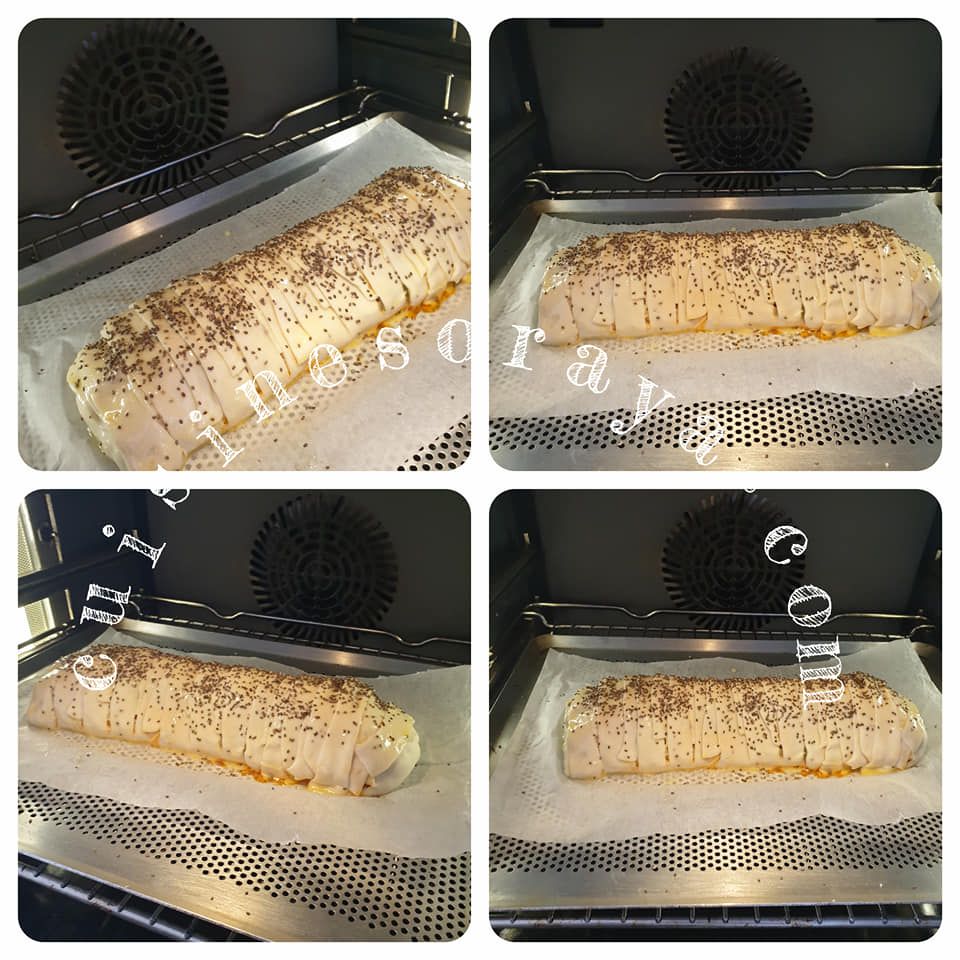 Tresse feuilleté à la viande, poivron et cheddar