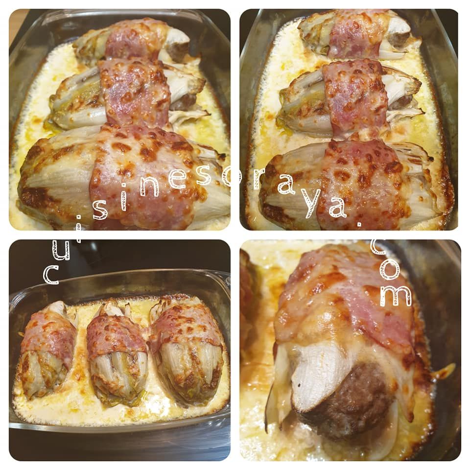 Endives farcies à la viande et gratinée au comté