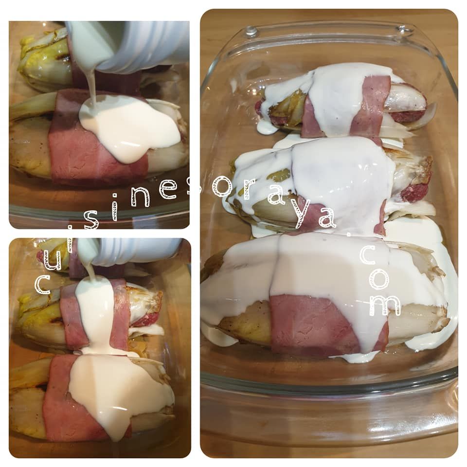Endives farcies à la viande et gratinée au comté
