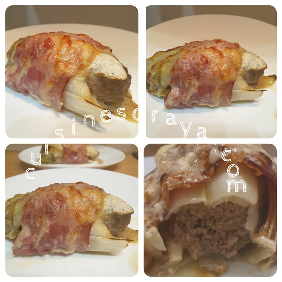 Endives farcies à la viande et gratinée au comté
