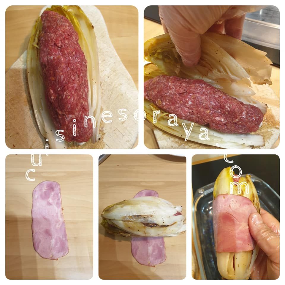 Endives farcies à la viande et gratinée au comté