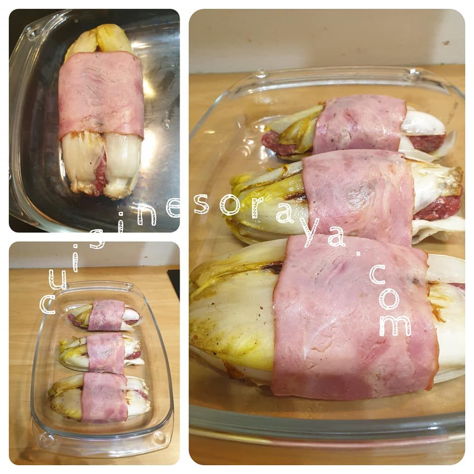 Endives farcies à la viande et gratinée au comté