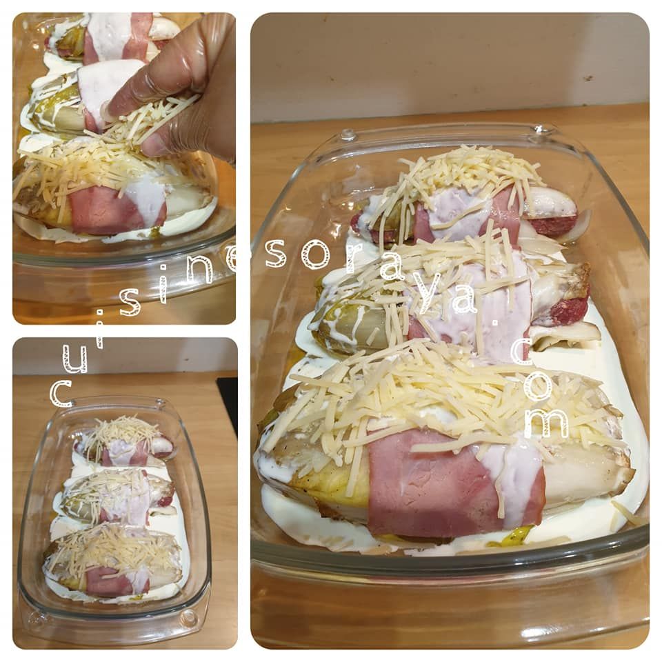 Endives farcies à la viande et gratinée au comté