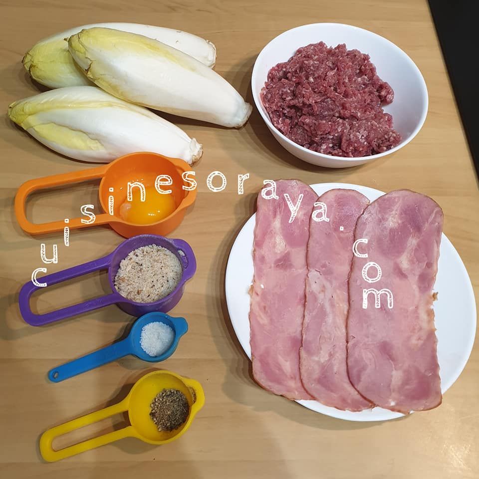 Endives farcies à la viande et gratinée au comté