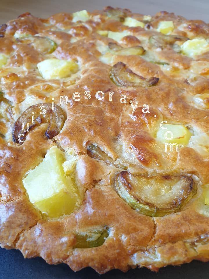 Gâteau salé à la courgette, pomme de terre et mozzarella