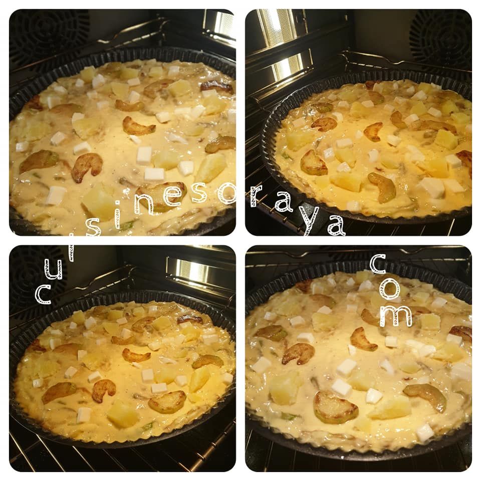 Gâteau salé à la courgette, pomme de terre et mozzarella