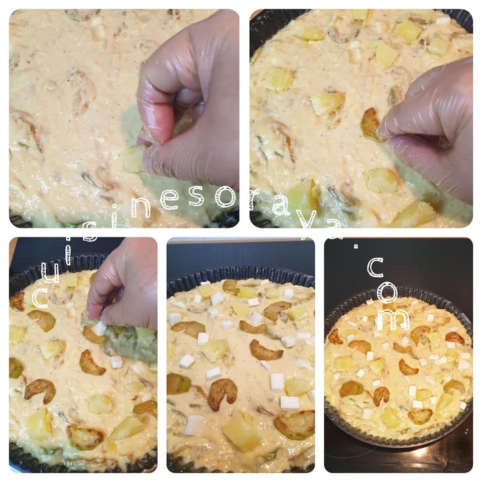 Gâteau salé à la courgette, pomme de terre et mozzarella