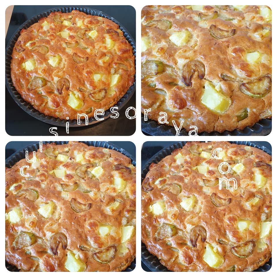 Gâteau salé à la courgette, pomme de terre et mozzarella