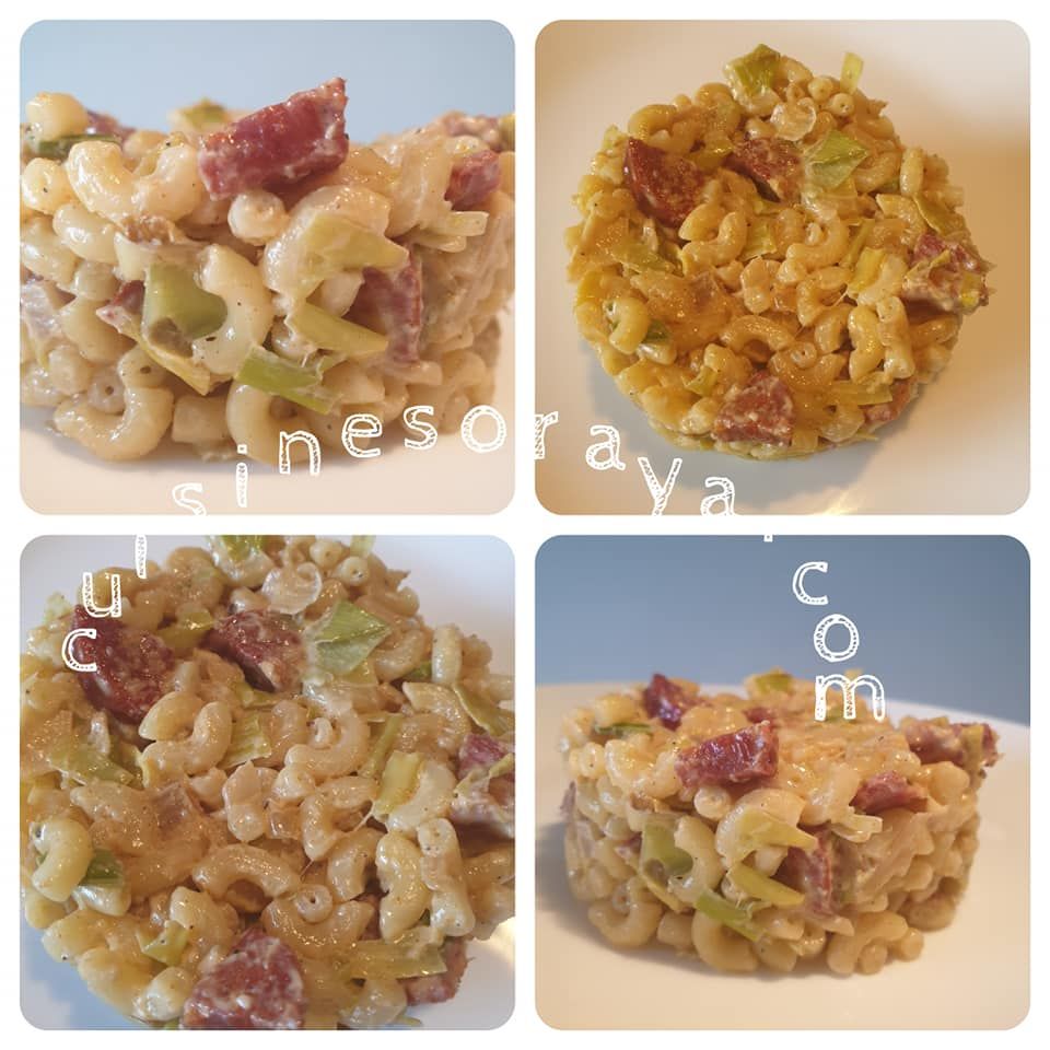 Pâtes aux poireaux et chorizo