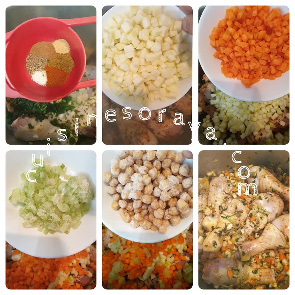 Petits plombs de légumes au poulet