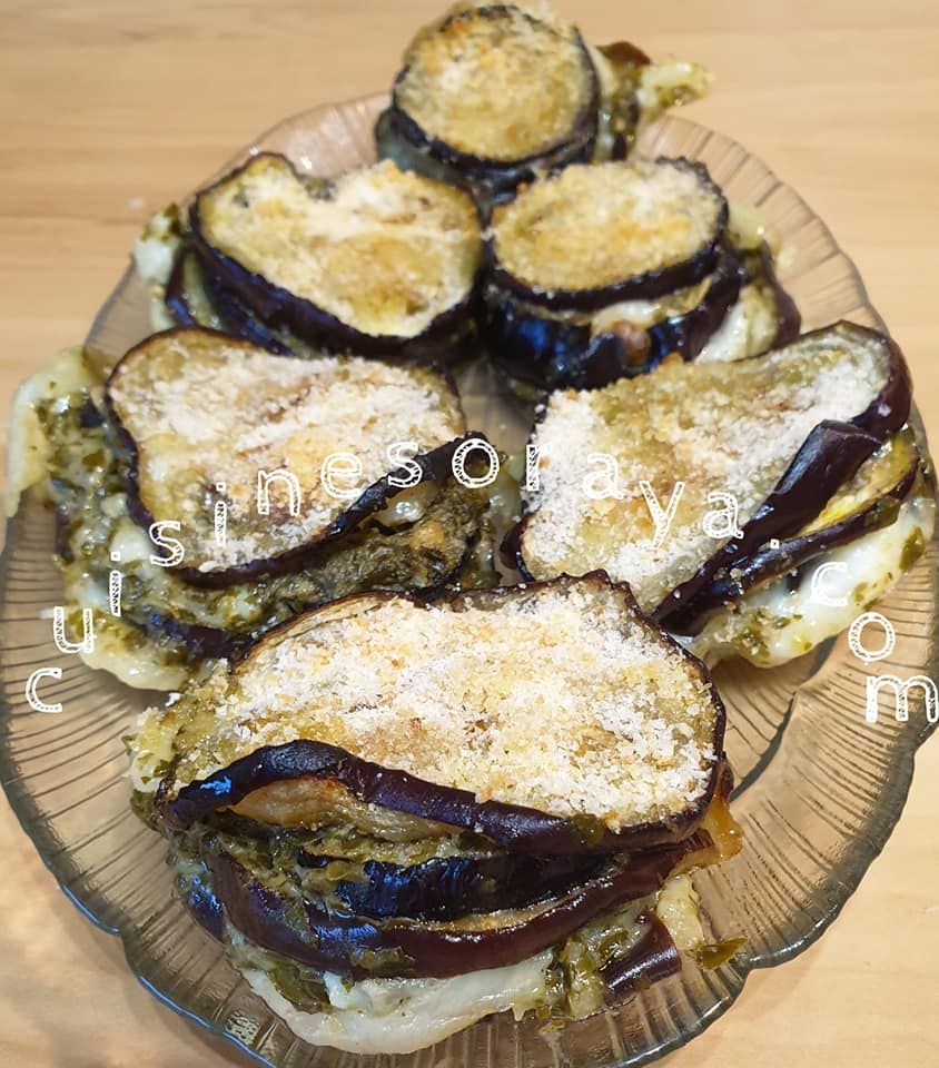 Aubergine au pesto et mozzarella