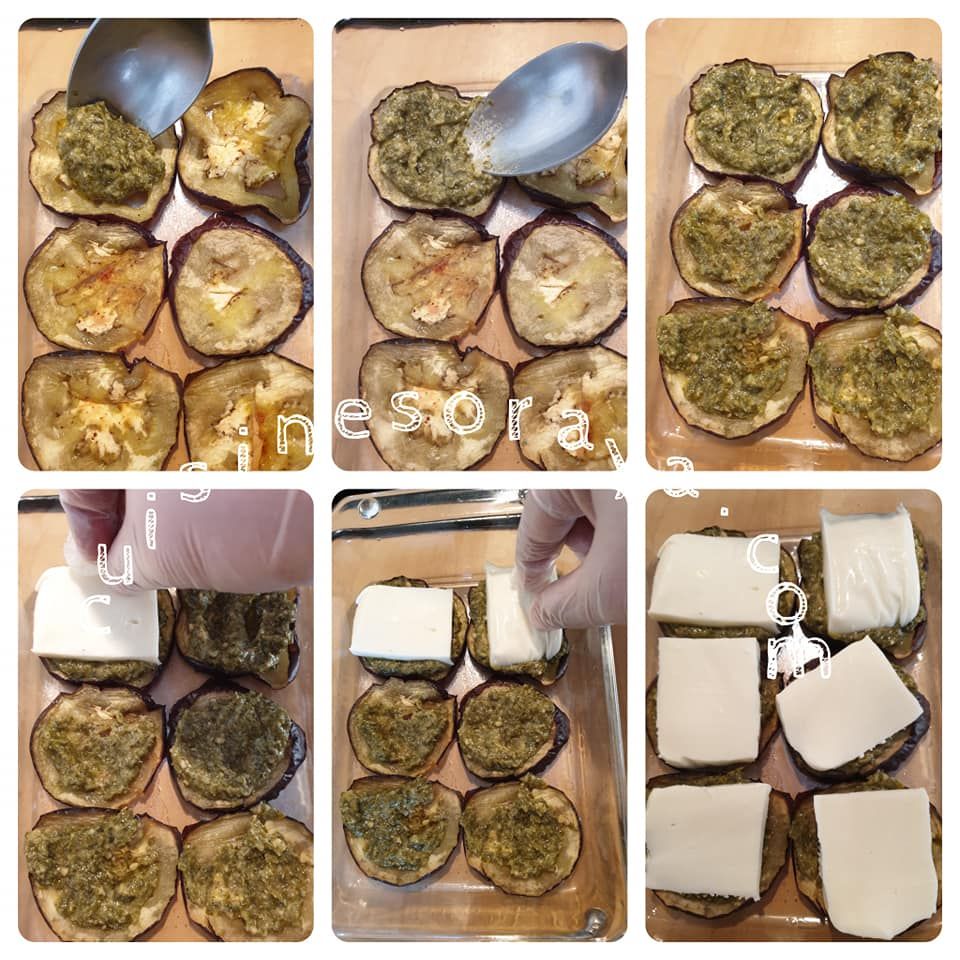 Aubergine au pesto et mozzarella