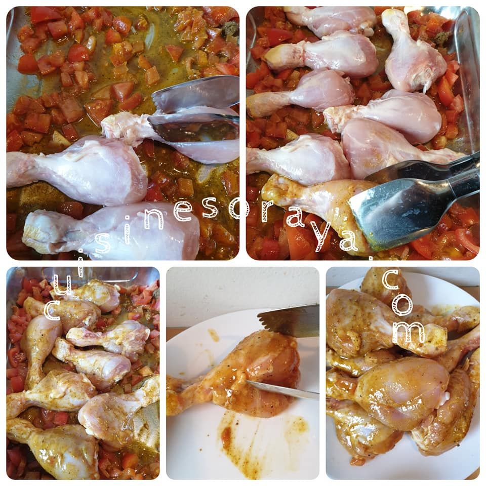 Pilons de poulet et légumes au four