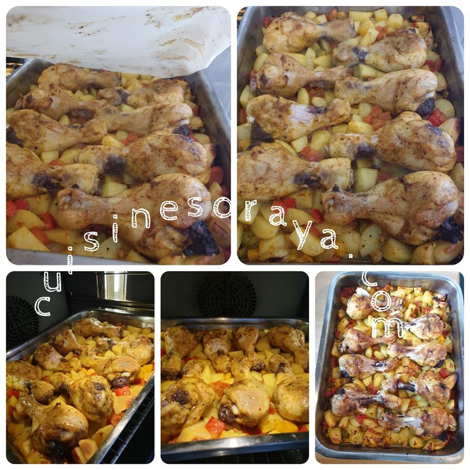Pilons de poulet et légumes au four