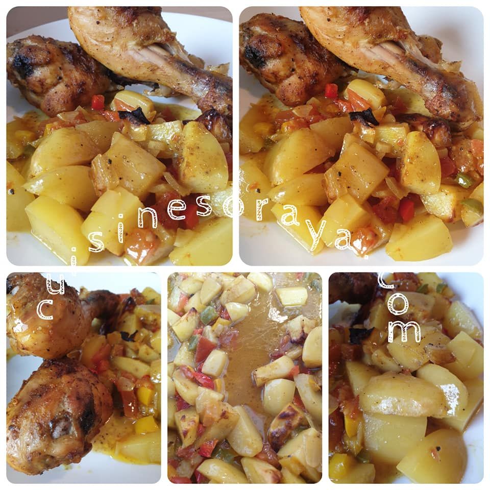 Pilons de poulet et légumes au four