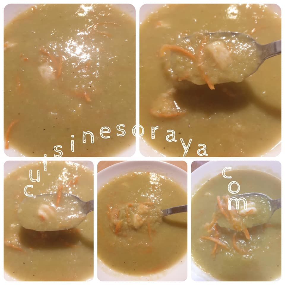 Soupe aux poireaux et crevettes