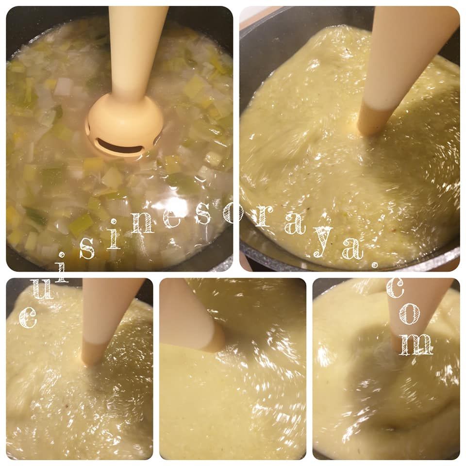 Soupe aux poireaux et crevettes