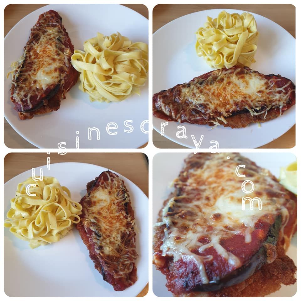 Escalope à la parmigiana à l'aubergine.