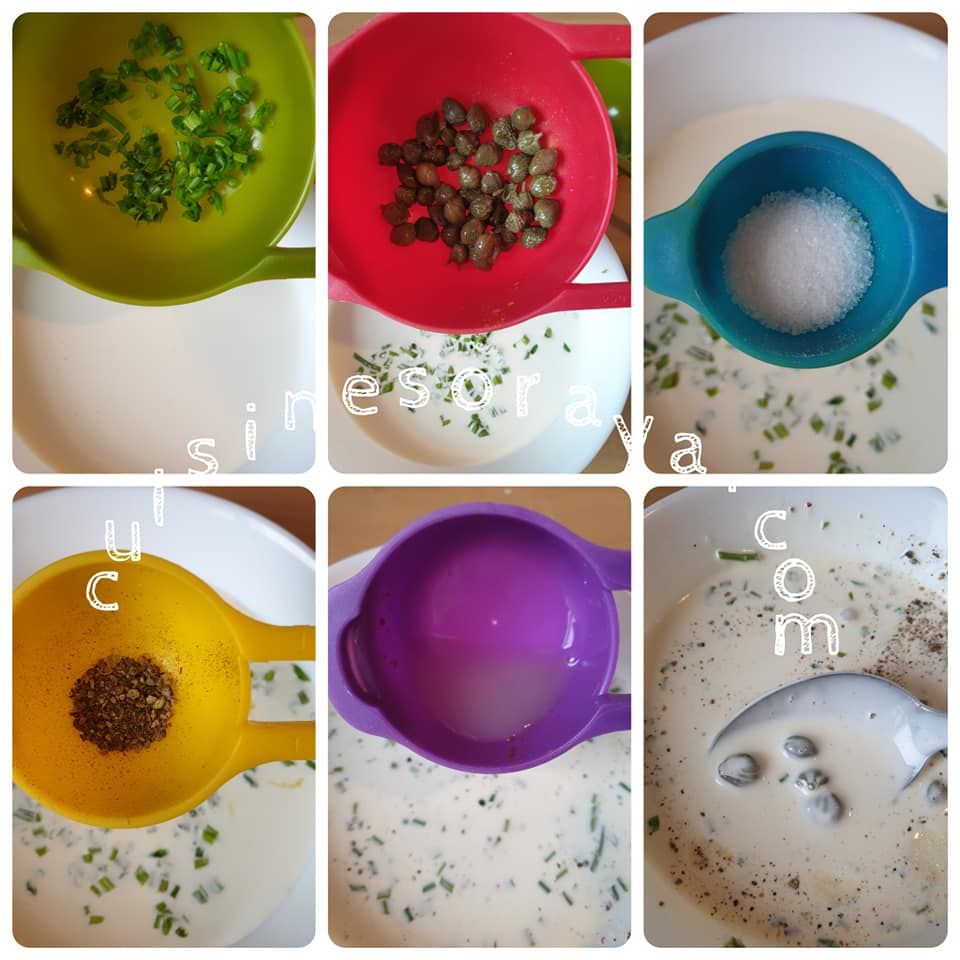 Petits plombs au poisson et sa sauce ciboulette et câpres