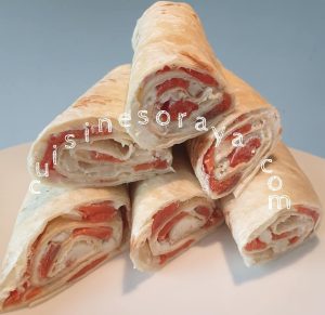 Wraps de saumon fumé et fromage