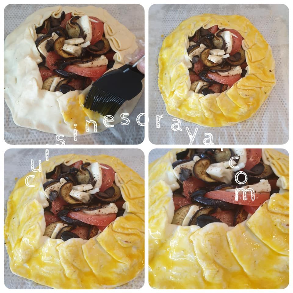 Tarte rustique à la tomate, aubergine et mozzarella