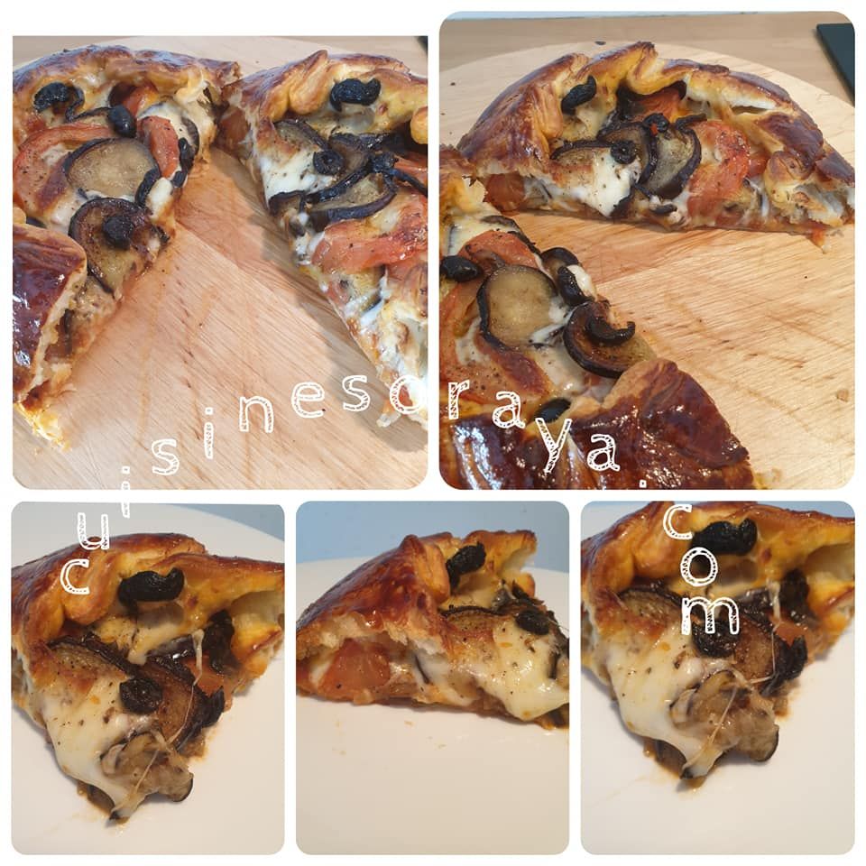 Tarte rustique à la tomate, aubergine et mozzarella