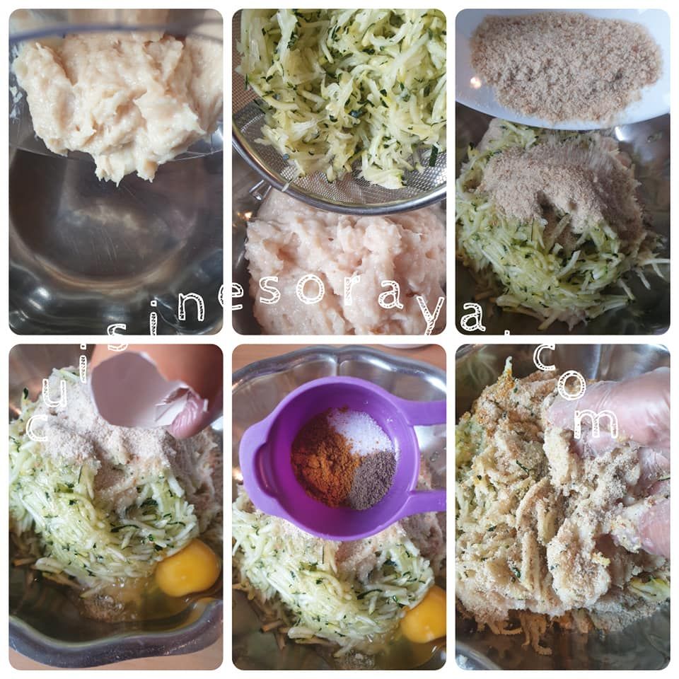 Boulettes de poulet et courgette