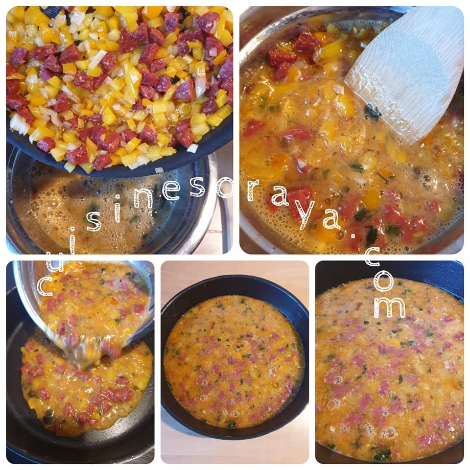 Frittata aux poivrons et chorizo