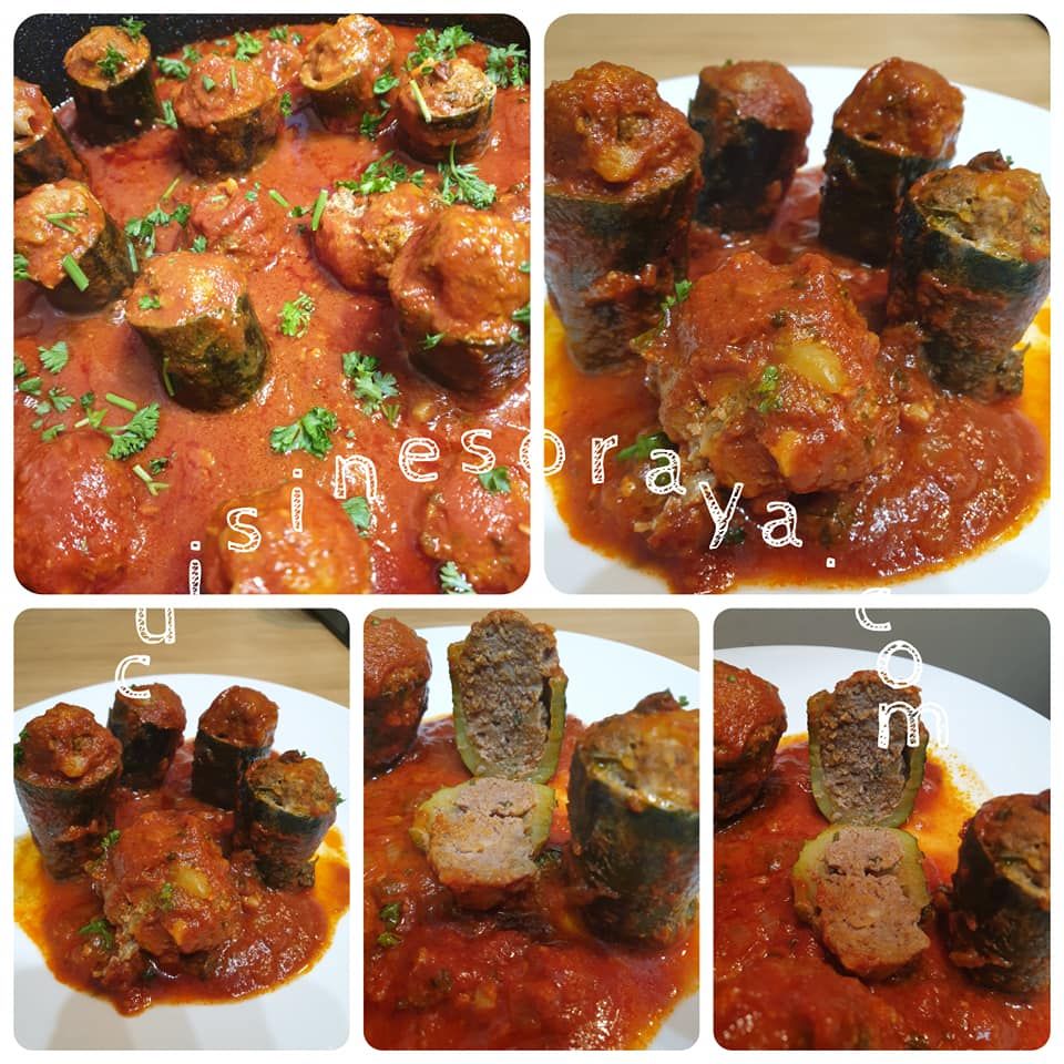 Tajine de courgettes farcies en sauce