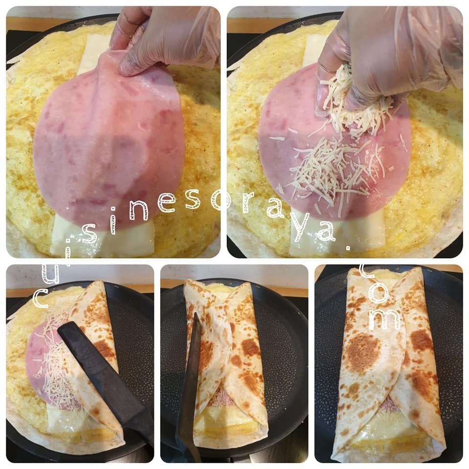 Wrap dinde et fromage à la poêle express