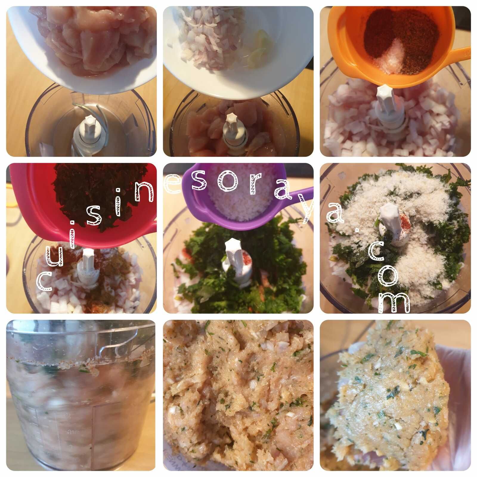 Brochette de kefta de poulet
