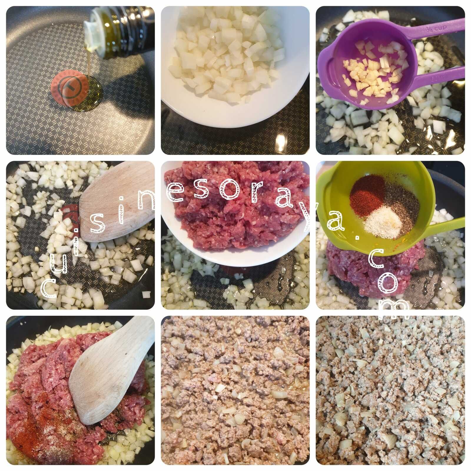 Boulettes farcies de pomme de terre à la viande et fromage gratiné au four