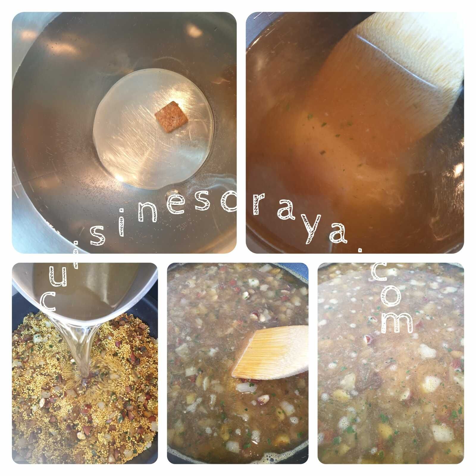 Millet à l'orientale aux épices et fruits secs.