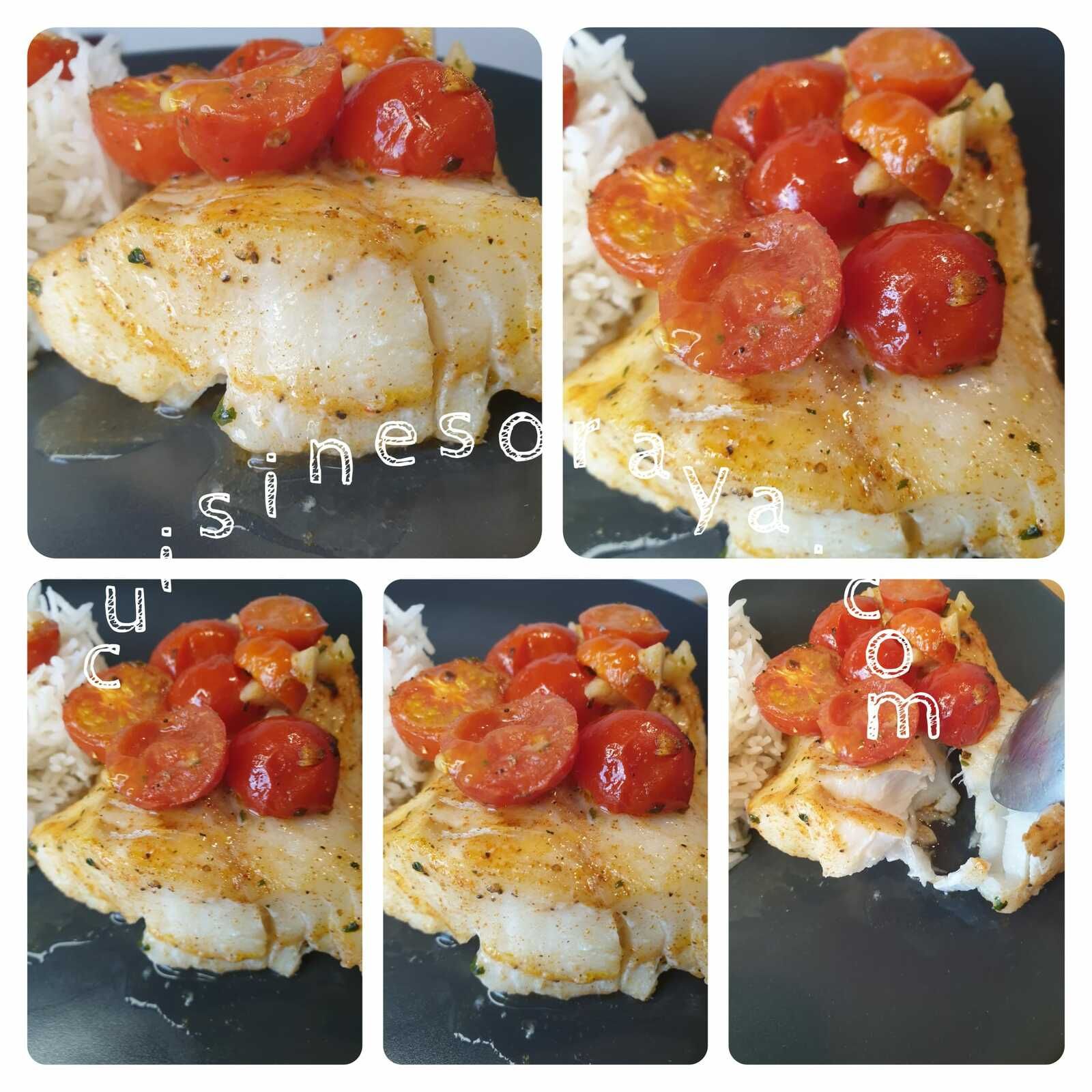 Filets de poisson au four et tomates cerises