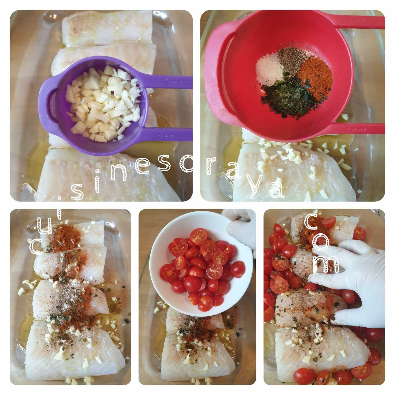 Filets de poisson au four et tomates cerises