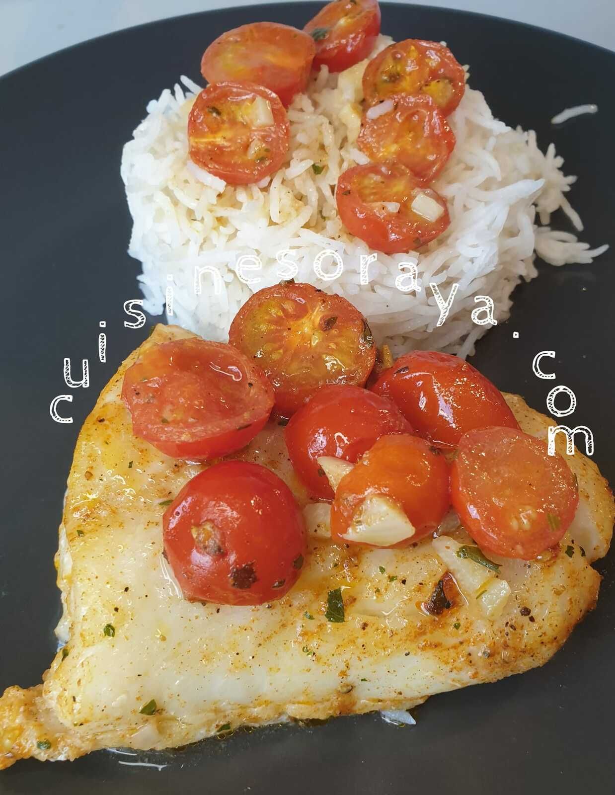 Filets de poisson au four et tomates cerises