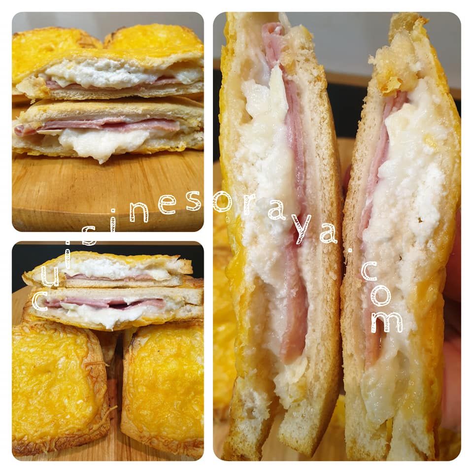 Croque dinde, chèvre et miel